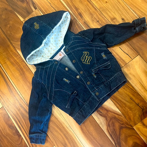 VNTG Rocawear hooded distressed denim jacket - Picture 1 of 9
